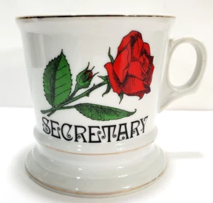 Knobler Japan Vintage Secretary Day Gift Mug Cup Rose Gold Trim 8 oz - Picture 1 of 8