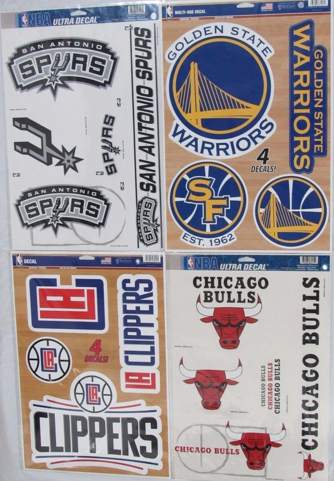 NBA 11" x 17" Ultra Decals Set By WINCRAFT -Select- Team Below - Image 1 of 1