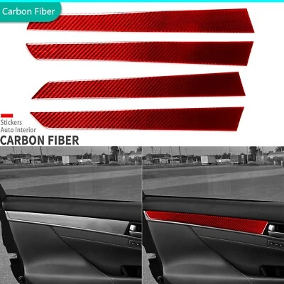4Pcs Red Carbon Fiber Interior Door Panel Cover Trim For Lexus GS GS350 2012-20 — 第 1/4 张图片