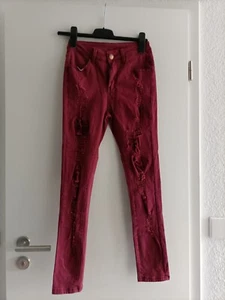 Hose Ripped Weinrot Gr s - Bild 1 von 2