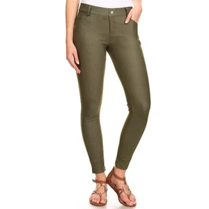 Women's 5 Pocket Color Jeggings Stretchy Pants Jeans Leggings Plus Size Included - Picture 1 of 229