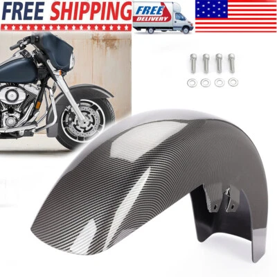 Carbon Fiber ABS Front Fender For Harley Street Road Glide Road King 1989-2013 - Imagem 1 de 4