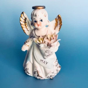 Figura Ángel de Mayo De Colección - Estilo Lefton Mes de Nacimiento Japón Cerámica Años 50 - Imagen 1 de 9