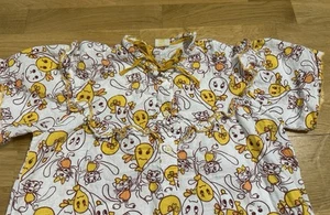 Vintage 1970’s Girls Cat & Balloon Printed Dress Bow Tie Front Size  10/ 12. - Picture 1 of 13