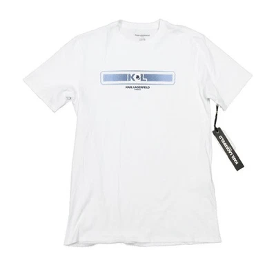Camiseta manga corta Karl Lagerfeld para hombre blanca con logotipo gráfico cuello redondo Foto 1 de 3
