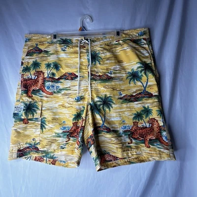 Vintage Polo Ralph Lauren New York Jaguar All Over Print Swim Board Shorts XL - Image 1 of 4