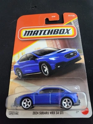 2025 Matchbox 31/125 2024 SUBARU WRX S4 STI Blue New Model Near Mint CARD ERROR - Image 1 of 2