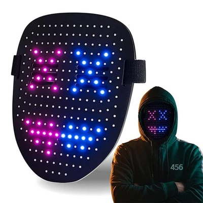 LED Maske - Halloween Maske Kostümmaske für Halloween Party, Fasching & Karneval - Bild 1 von 4