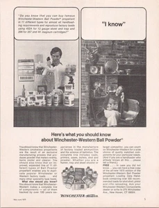 Winchester Western 1975 Print Ad Ball Powder Propellant Smokeless Ammo - Picture 1 of 1
