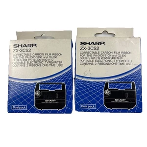 Genuine Sharp Dual Pack ZX-3CS2 Correctable Carbon Film Ribbon SET OF 2 - 6M229U - Picture 1 of 6