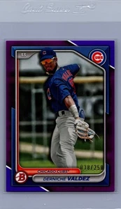 2024 Bowman #BP-7 Derniche Valdez Prospects Purple #/250 - Picture 1 of 2