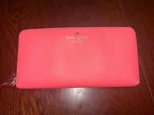 Kate Spade Mikas Pond Lacey Zip Around Continental Akkordeon Geldbörse Neon Koralle - Bild 1 von 14