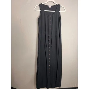 J.Jill Dress Womens Petite Sz XS Sleeveless Button Up Chambray Dress Black - Picture 1 of 12