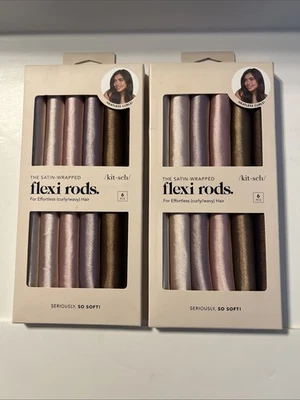 Kitsch Satin Wrapped Flexi Rods for Curly Wavy Hair 1 Box of 6 NEW!  *LOT OF 2* - Image 1 of 4