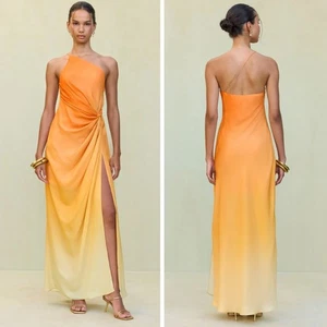 Maxi Vestido CULT GAIA Valerie Ombre Naranja Un Hombro Talla 4 - Imagen 1 de 11