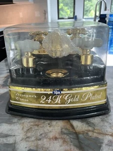 Spa 24K gold Plated Faucets Hot Cold Cross Design S4 S5 - Picture 1 of 4