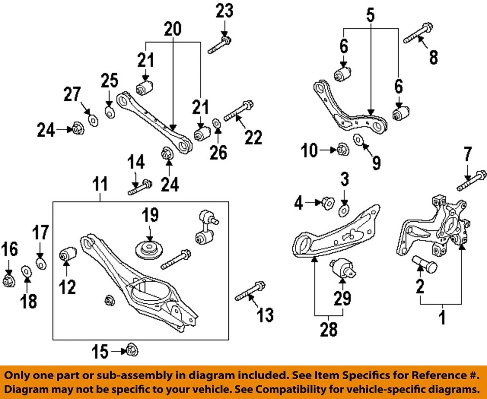 Perno de montaje de brazo lateral HYUNDAI OEM 10-25 Elantra GT 626172E500 Foto 1 de 1