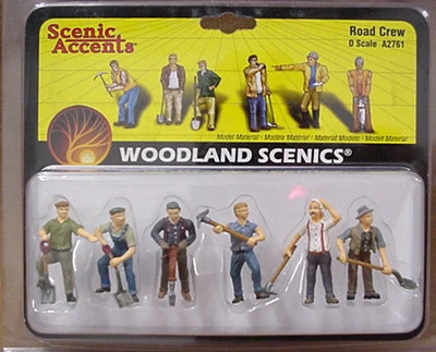 Escala O ROAD CREW Woodland Scenics Train People # 2761 Foto 1 de 2