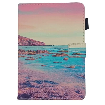 Rose Pink Tablet/iPad Case Scenic Ocean View Design NEW Protective Cover - Image 1 of 4