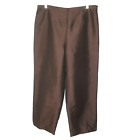 Neuf avec étiquettes pantalon doublé de soie marron Coldwater Creek taille 10 fermeture éclair latérale cheville texturé