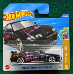 Hot Wheels Nissan Skyline GT-R (BCNR33) Black 70's vs 90's Short Card 144/250 - Picture 1 of 3