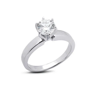 1.52ct H SI1 Round Natural Diamond Platinum Classic Solitaire Engagement Ring - Picture 1 of 12