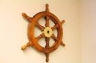 VINTAGE 24'' NAUTICAL ANTIQUE WHEEL BOAT WOODEN WALL DECOR SHIPS STEERING PIRATE