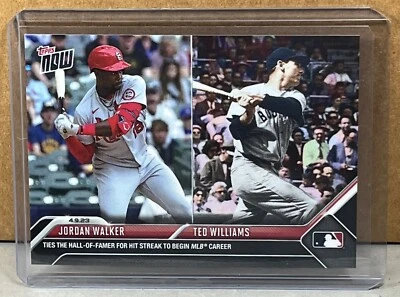 2023 TOPPS NOW #87 JORDAN WALKER CARDINALS ROOKIE TED WILLIAMS ties HOF'er - Image 1 of 2