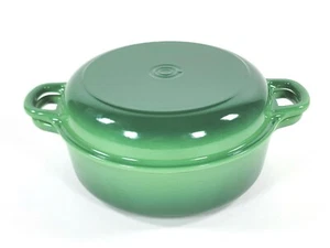 Le Creuset Multifunción Redonda Ancho Horno Panadero Tapa 3.8L / 4.25qt ~ Verde Bambú - Imagen 1 de 11