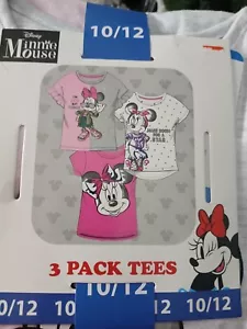 Disney Minnie Mouse 3 pack tees Girls SIZE 10/12 New - Picture 1 of 5