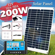 200W Solar Panel Kit 12V Battery Charger With 10-50A Controller For Car Boat RV