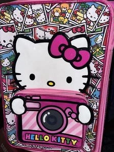 Pink Sanrio Hello Kitty Rolling Carryon Travel Suitcase Luggage Bag Gift Wheels - Picture 1 of 3