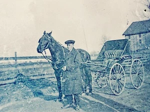 Vintage Photo Film Negative Horse Carriage Farm Scene Phaeton 1915 - Picture 1 of 3