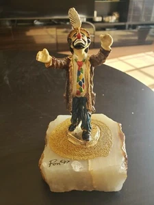 Seltene Ron Lee Clown Balancing Feather 24K handbemalt vergoldet Figur - Bild 1 von 2