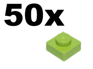 NEW LEGO - PLATES - 1 x 1 - Lime plate x 50 - 1x1 - Picture 1 of 1