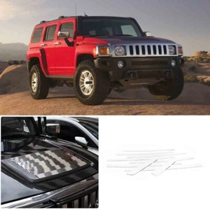 9 PIEZAS Recorte de capucha de acero inoxidable cromado plateado para Hummer H3 2005-2009 - Imagen 1 de 15