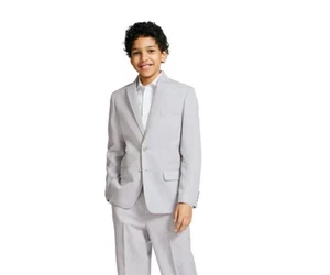 Nautica Pindot Suit Button Jacket Big Boys 18 Gray Flap Pockets Long Sleeves~ - Picture 1 of 19