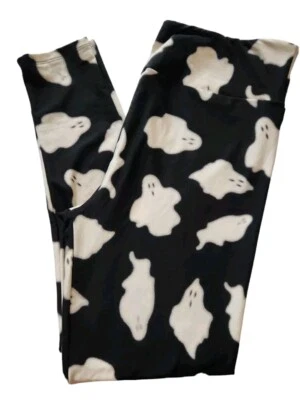 Lularoe Blurry Ghosts TC Leggings Halloween Estampado Borroso Off-White Negro ¡NUEVO SIN ETIQUETAS! Foto 1 de 2