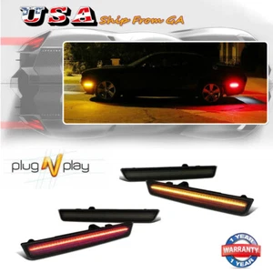 4x Smoked Front & Rear Full LED Side Marker Light For Dodge Challenger 2015-2023 - Picture 1 of 12