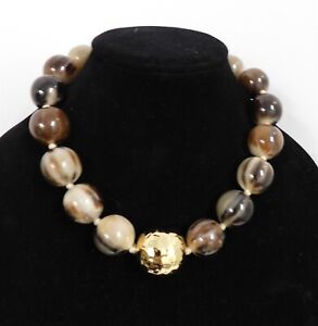 Next Tiger Eye Multi Large Round Beaded Necklace 20 inch