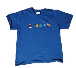 Camiseta azul parodia Pokemon Pac-Man mediana para niños - Imagen 1 de 15
