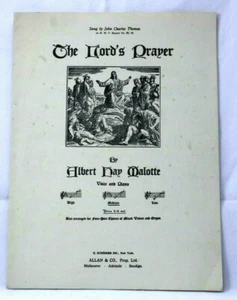 THE LORDS PRAYER Voice Piano Organ 1935 Church Sheet Music Australian Print  - Picture 1 of 7