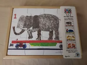 Eric Carle’s “1,2,3 to the Zoo” 4-in-1 Wooden Jigsaw Puzzles BePuzzled Kids New - Picture 1 of 5