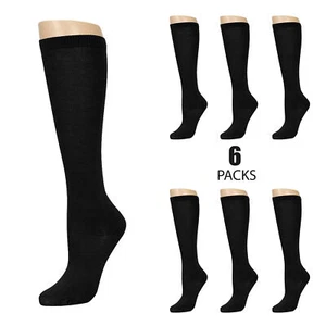 Mamia Girl's Knee High School Uniform Socks Stocking Tights (6 or 12 Pairs) - Picture 1 of 23
