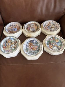 Royal Doulton Thankful Teddies Set 6 Collectible Plates Franklin Mint NIB - Picture 1 of 20