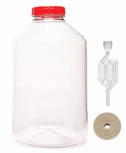 7 Gallon Fermonster Wide Mouth Carboy w/#10 Drilled Stopper-Twin Bubble Airlock - Picture 1 of 5