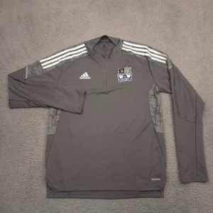 Adidas Primeblue Quarter Zip Pullover Mens Large Gray West Mont United Soccer - Picture 1 of 12