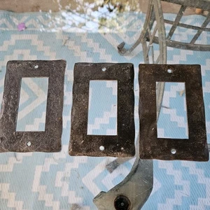 Lot 3 Vtg Antique Cast Iron Metal Light Switch Plate Cover Wall Rustic ROCKER - Picture 1 of 5