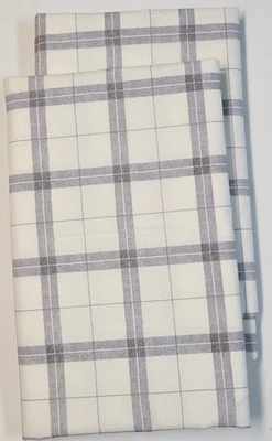 Ralph Lauren Pair Pillowcases White Tartan Plaid Cotton Standard/Queen 31x19 - Image 1 of 4