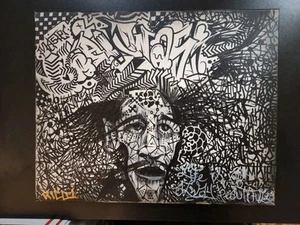Banksy OOAK RICO1 2014 RARE Graffiti Death NYC Original Art Gallery Calligraphy - Picture 1 of 20